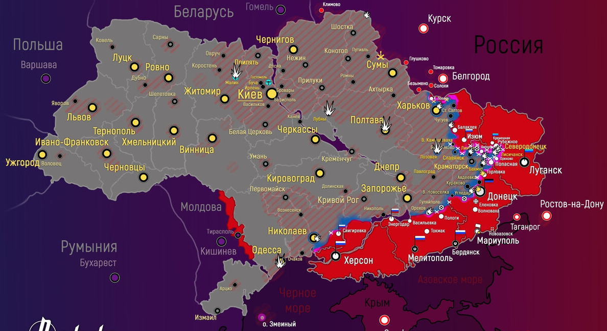 Географическая карта украины с областями и городами на русском 2022