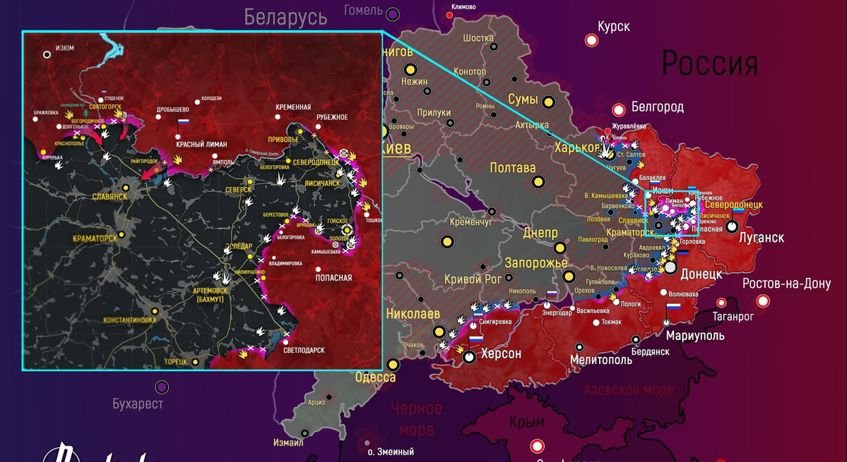 Русская весна карта боевых действий на сегодня на украине